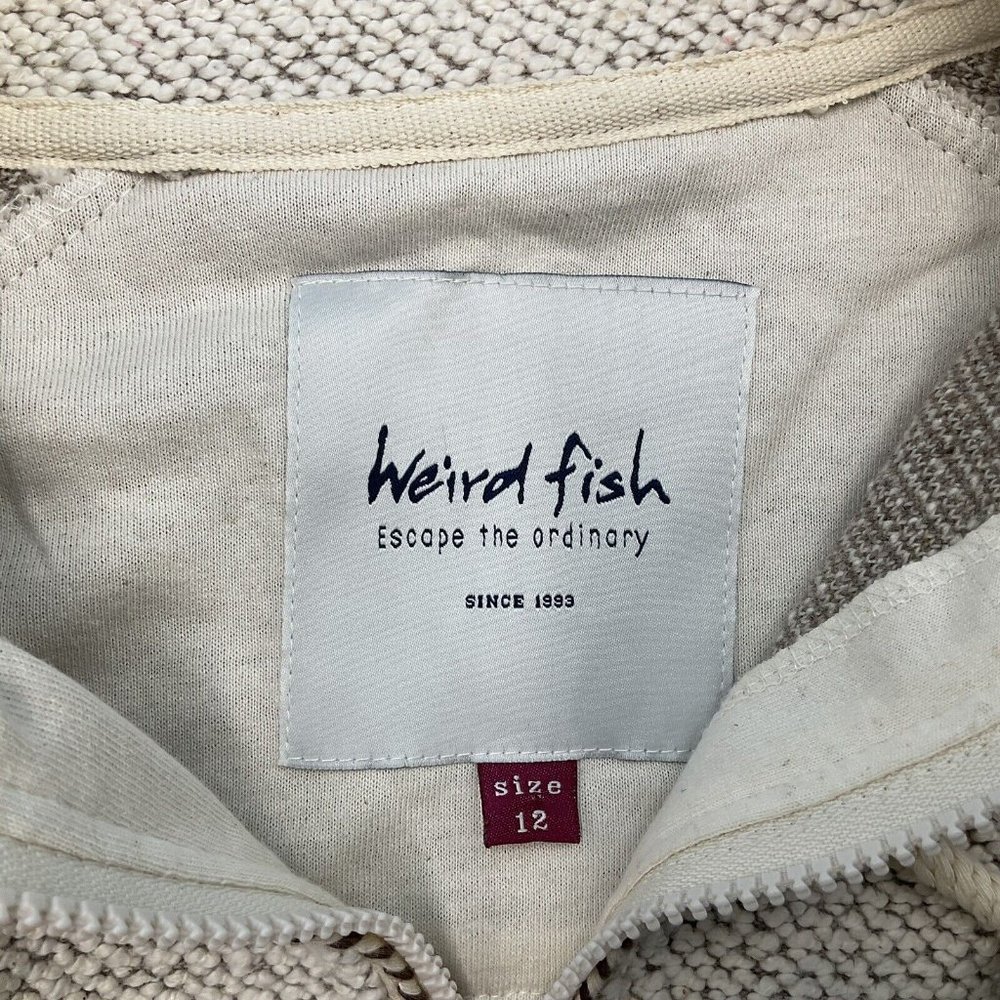Weird Fish Macaroni Women’s Beige 1/4 Zip Pullover Top Jumper Size 12 - Picture 3 of 11